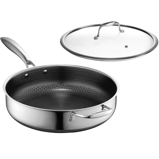 Hybrid Nonstick 4.5 Qt Deep Sauté Pan with Lid